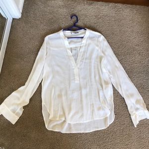 VINCE white see through top